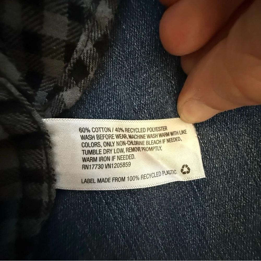 Goodfellow & Co Black and White Plaid lightweight Flannel Shirt Men’s XL - Picture 7 of 7